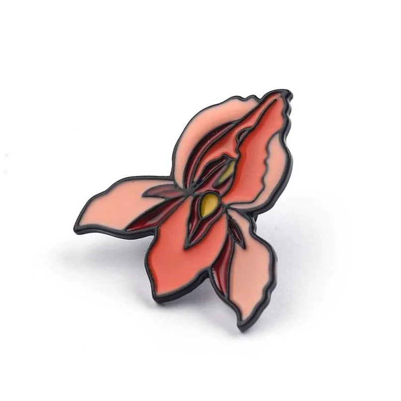 feminism blooming uterus flower enamel brooches pins badge lapel alloy metal fashion jewelry accessories gifts 6143 q2