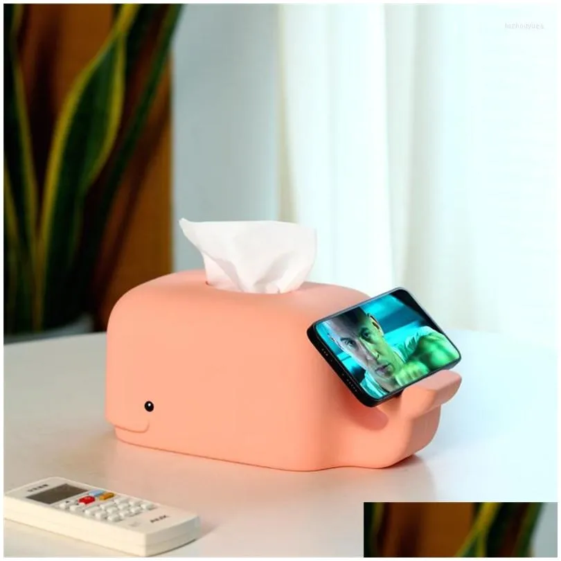 tissue boxes silicone whale box with phone holder napkin dispenser desk accessories kitchen bathroom home office storage