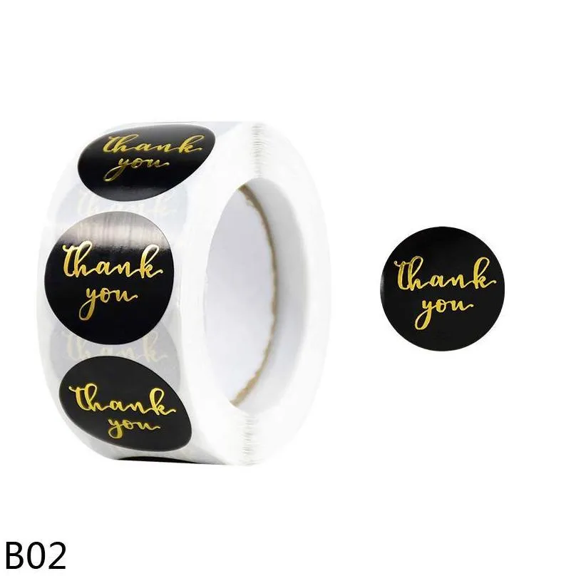 500pcs/roll 2.5cm thank you stickers seal labels gift packaging stickers wedding birthday party offer stationery sticker1