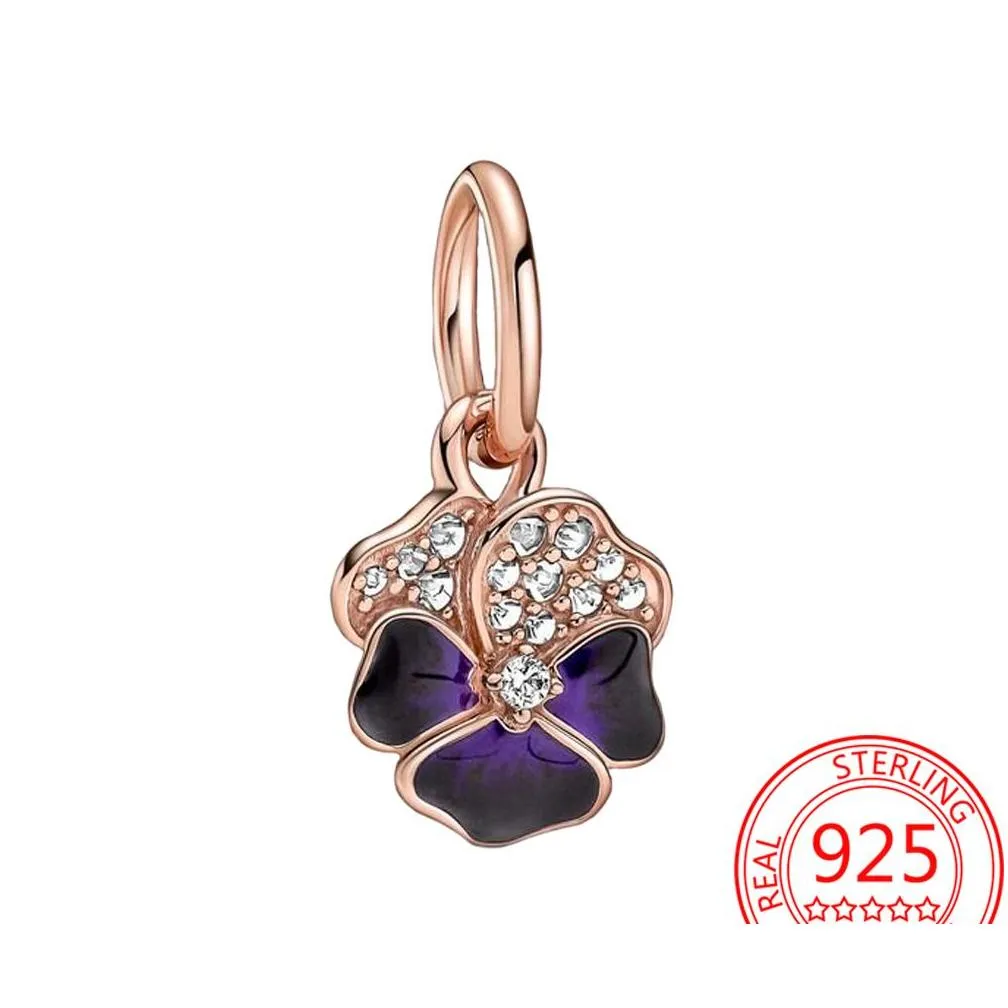  fashion 925 sterling silver bracelet necklace romantic gem blue tricolor flower earrings pendant  girl jewelry gift