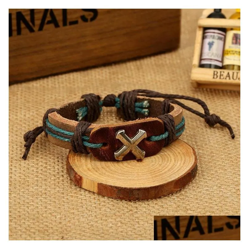 charms bracelets cross charms leather bracelets bangles fashion bracelet for women men jewelry leather bracelet