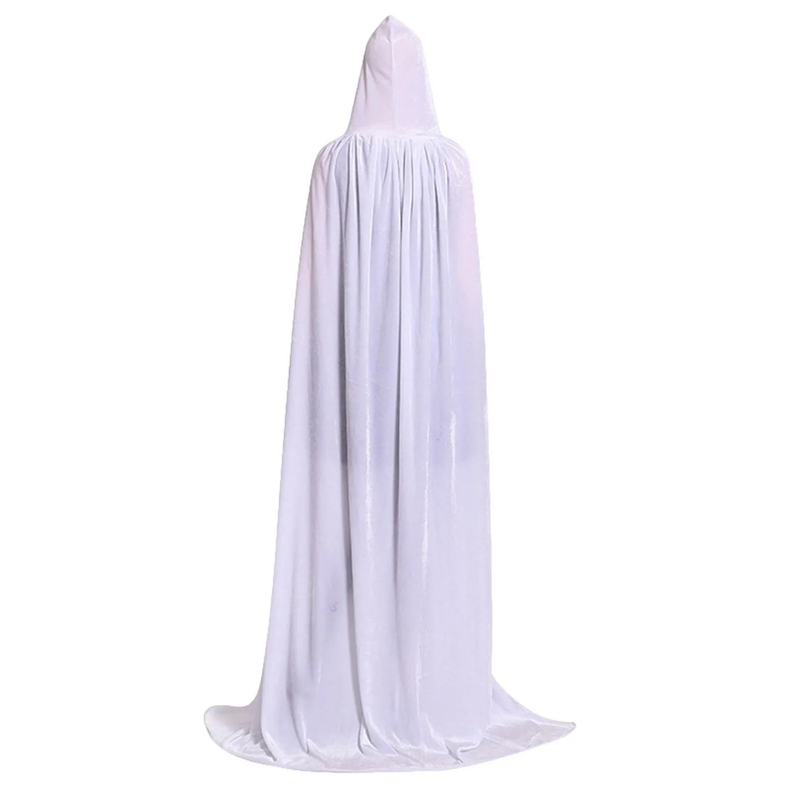 2022 halloween favor costume unisex hooded cloak long velvet cape for christmas cosplay costumes blue red white black gray purple