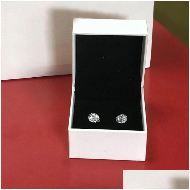 big cz diamond ring and earring sets 925 sterling silver jewelry for  elegant women wedding rings stud earrings set with original