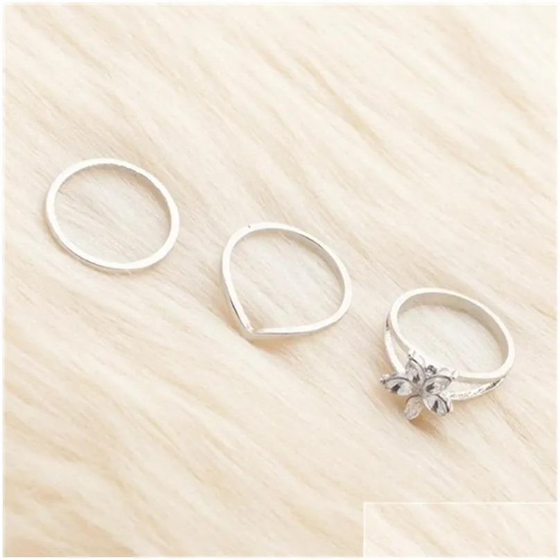 3pcs silver toe rings set for beach sexy body jewelry for women