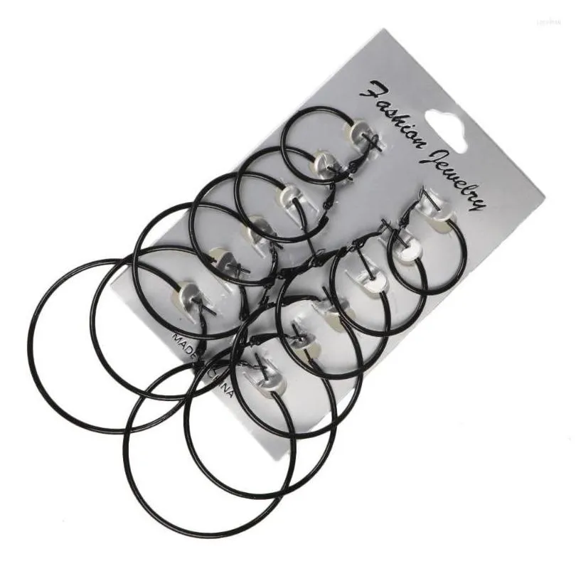 hoop earrings fashion 6 pairs/set big circle round for women mixed gold silver colorful hiphop brincos boho jewelry gifts
