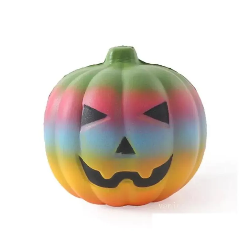 7cm 10cm children halloween gifts squishies hand squeeze toys hallowmas rainbow pumpkin slow rising rebound hand squeezed toy