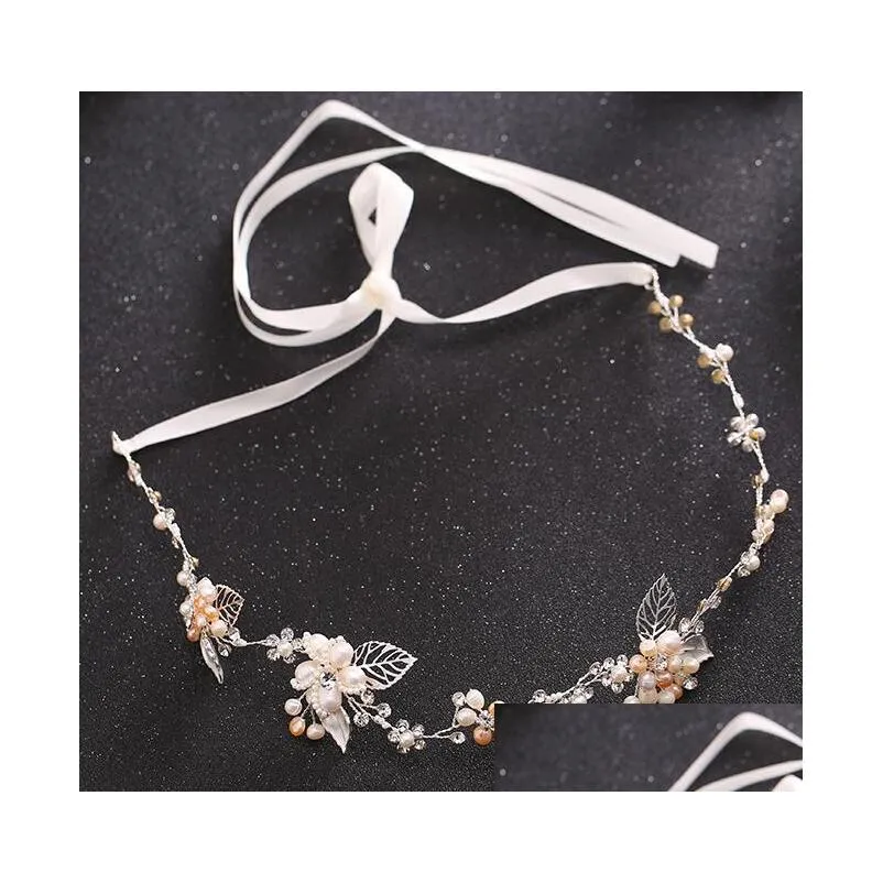 hair clips barrettes silver color wedding accessories bridal vine headband crystal pearl headpiece decoration