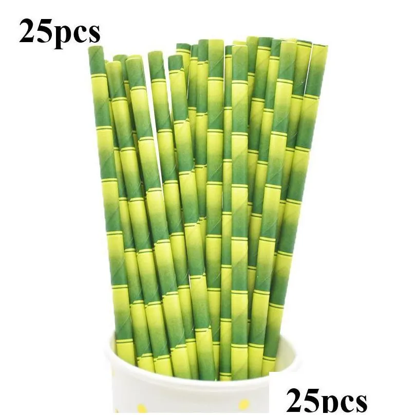 multi colors paper drinking straws birthday wedding party event hawaiian holidays luau sticks ktv drinking straws