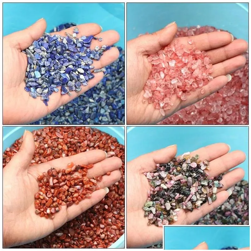 18 colors natural crystal jade mixed stones tumbled chips crushed stone healing jewelry making home decoration 866 b3