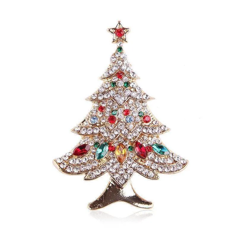 christmas brooches gifts for the winter tree animal brooches pins for women rhinestones christmas brooches