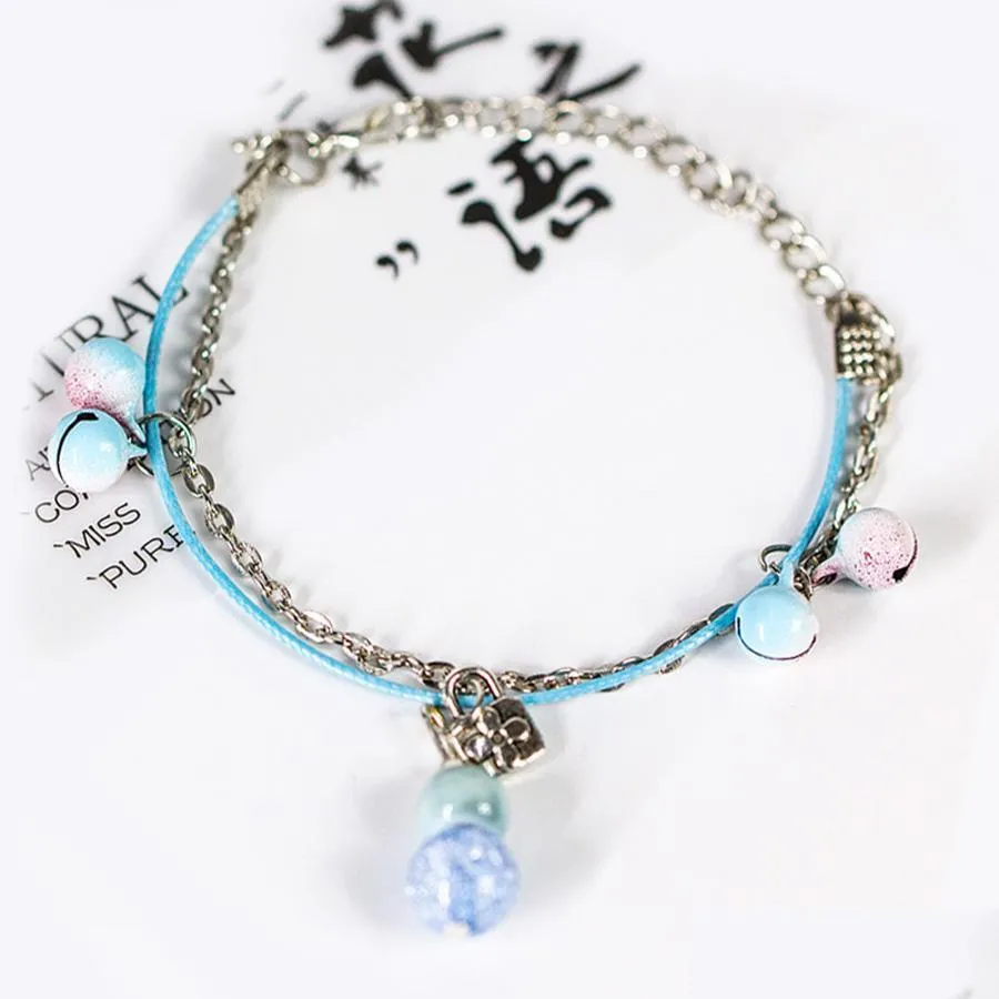 girlfriends bell bracelets korean version of sweet sen department of small ceramic bracelet simple small jewelry