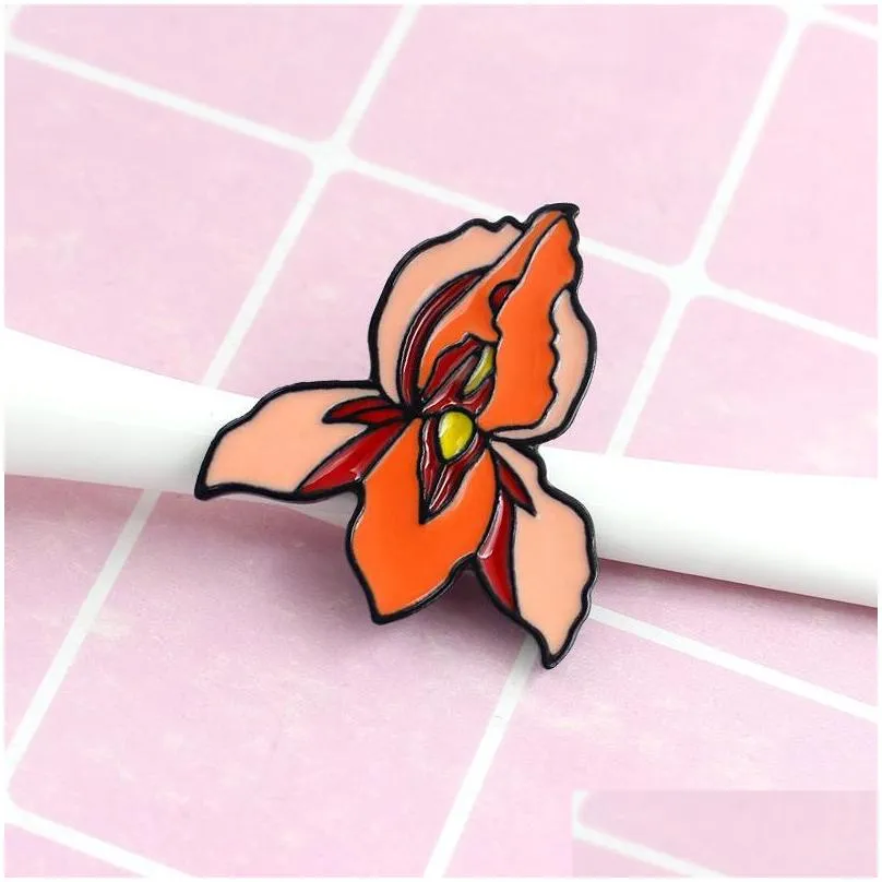 feminism blooming uterus flower enamel brooches pins badge lapel alloy metal fashion jewelry accessories gifts 6143 q2