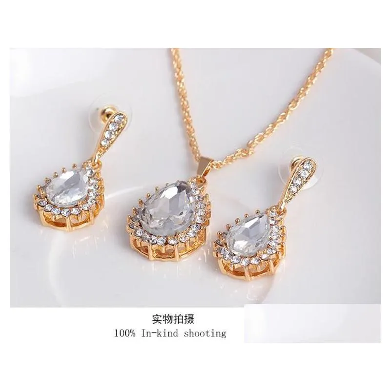 bridesmaid jewelry set solid gold crystal jewelry party jewelry set