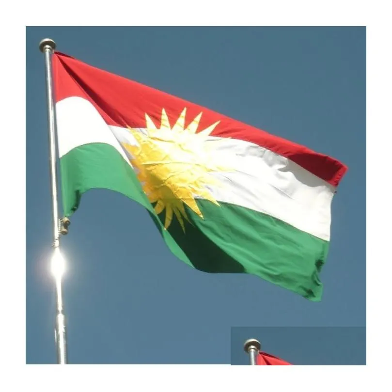 kurdistan flag 90x150cm kurdish national country flags 3x5 ft polyester fabric printed flag banners with high quality 9875164