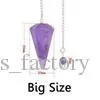 36x18mm big size trendybeads silver plated hexagon pyramid pendulum chakra natural purple amethysts pendant fashion jewelry
