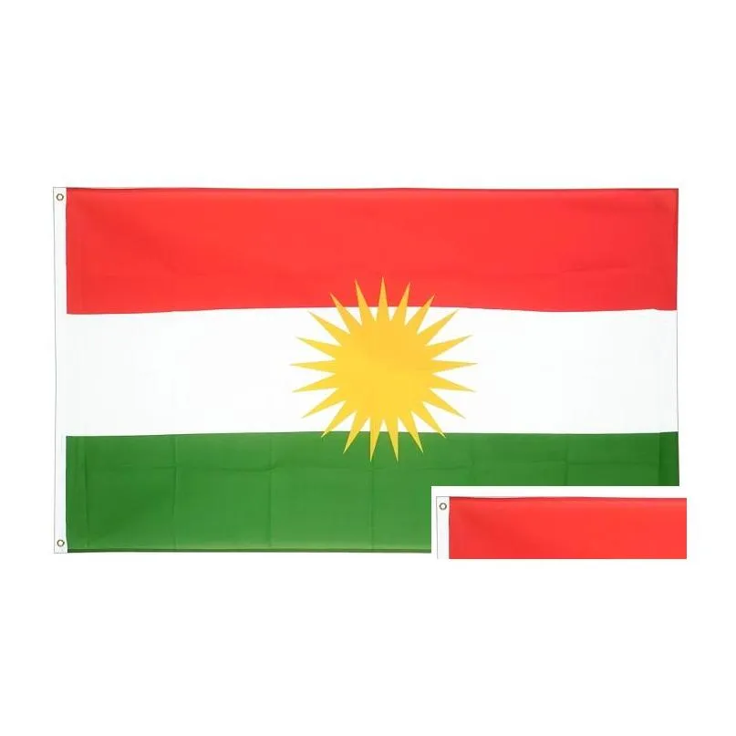 kurdistan flag 90x150cm kurdish national country flags 3x5 ft polyester fabric printed flag banners with high quality 9875164