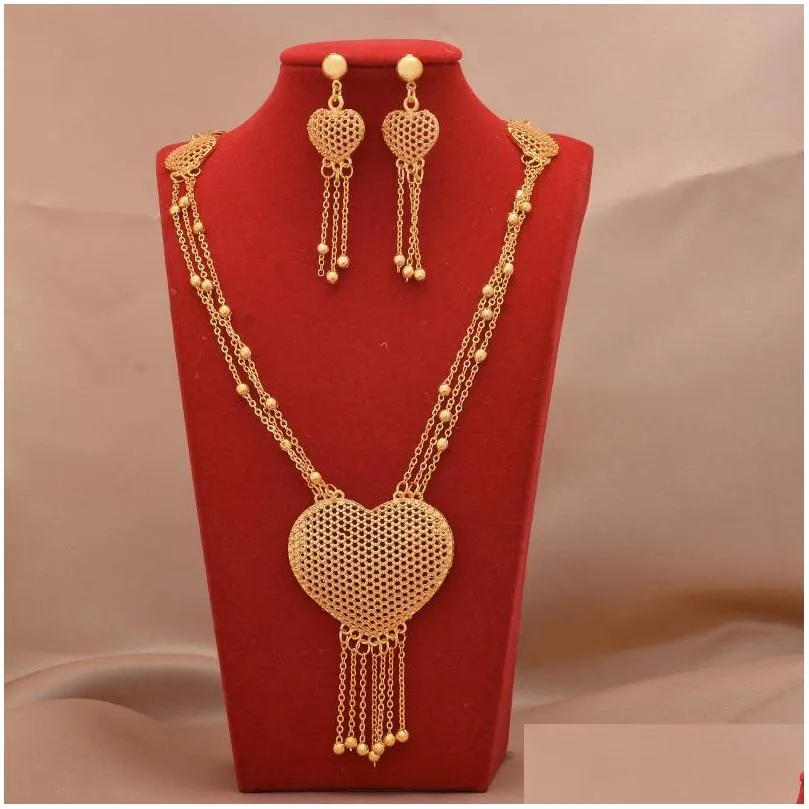 earrings necklace dubai jewelry sets 24k gold plated luxury african wedding gifts bridal bracelet ring jewellery set for women