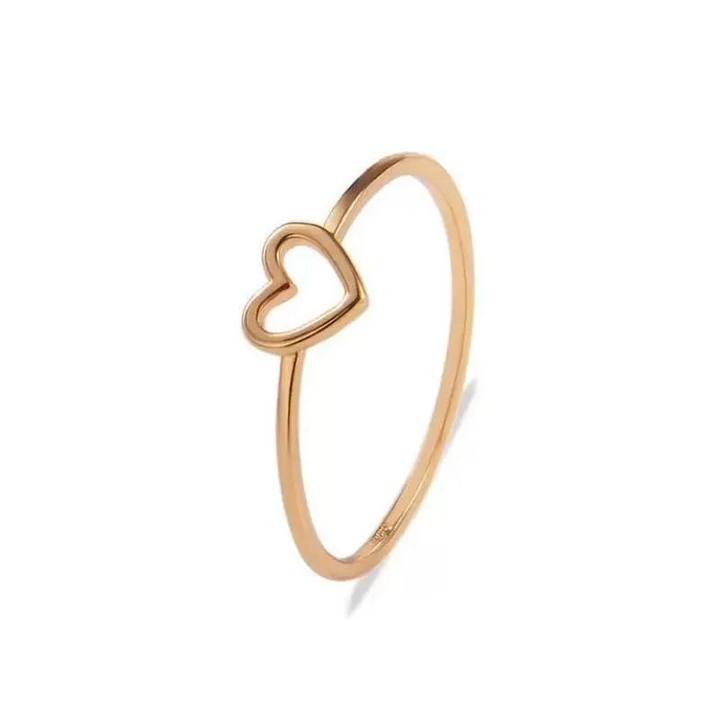 simple heart band rings for women couple wedding promise infinity eternity love jewelry 2 colors