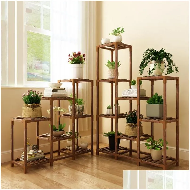 garden sets flowers shelf solid wood succulent multilayer indoor balcony storage living room multilayer floortoceiling interface flower pot rack