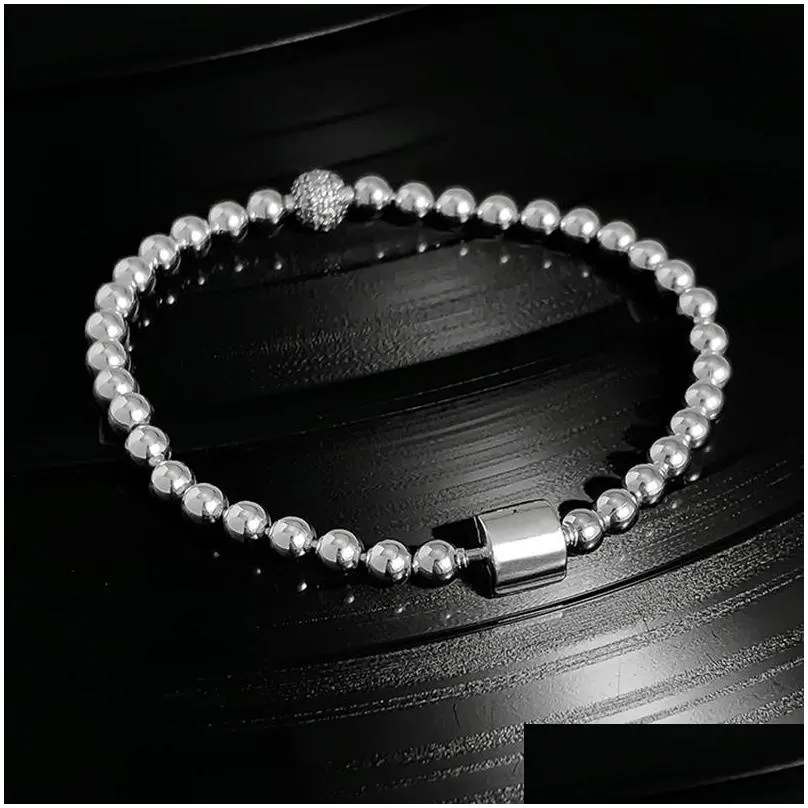 new hot beautiful womens beads pave bracelet summer jewelry for  925 sterling silver hand chain beaded bracelets with original