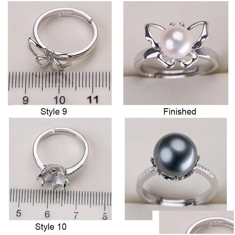 diy pearl rings settings zircon solid 925 silver ring settings ring for women mounting ring blank diy jewelry gift