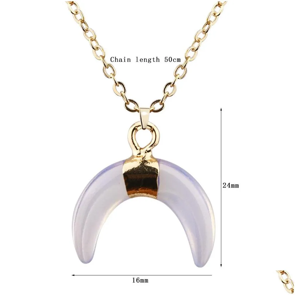 moon opal pendant necklace fashion necklace women jewelry