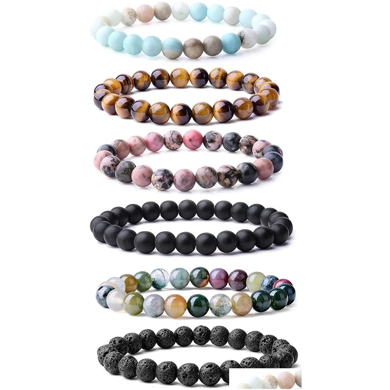 8mm women men designer strand bracelets luxury natural stone healing crystal stretch beaded bracelet precious gemstone round bracelets