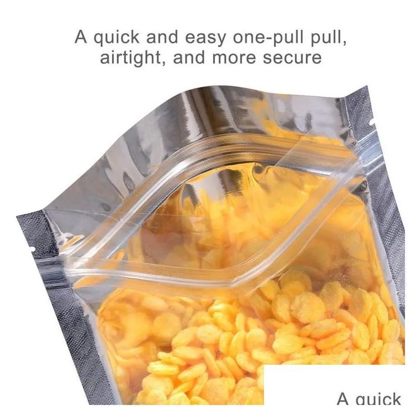 100pcs/lot resealable bags smell proof pouch aluminum foil packaging plastic bag food storage pouches 18 sizes