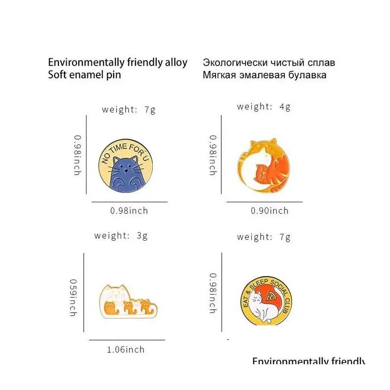 cute cartoon animal cat brooches pin for women fashion dress coat shirt demin metal funny brooch pins badges backpack gift jewelry