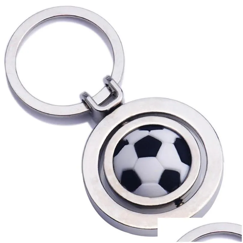 stainless steel sports keychain pendant fashion football basketball golf keychains luggage decoration key ring creative gift