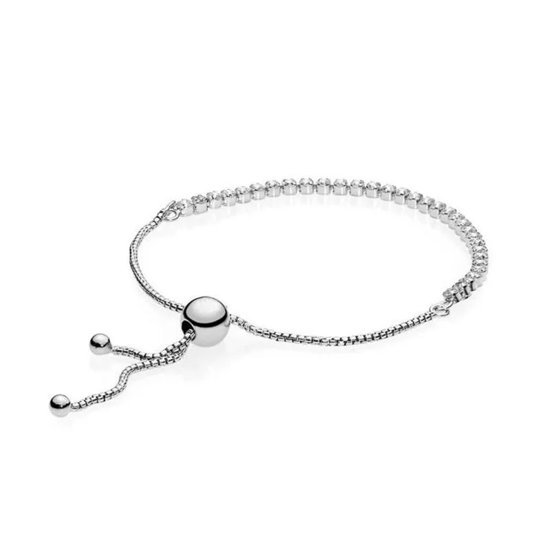 women sterling silver bracelets clear cz diamond adjustable size shining crystal bracelet fit  jewelry womens valentines day