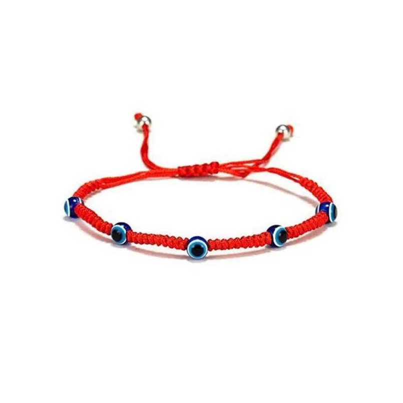 8pcs lot evil eye bracelet 7 knot handmade lucky bracelets adjustable red rope string protection bracelets for women men wholesale