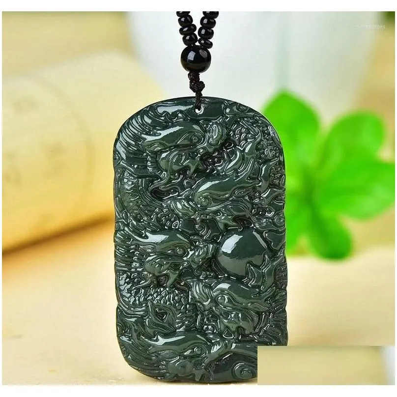 pendant necklaces an jade nine dragon guardian for men and women chinese zodiac necklace