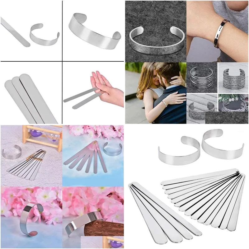 20 pieces bracelet blanks stainless steel blanks diy bangle bracelet for diy jewelry gifts making1