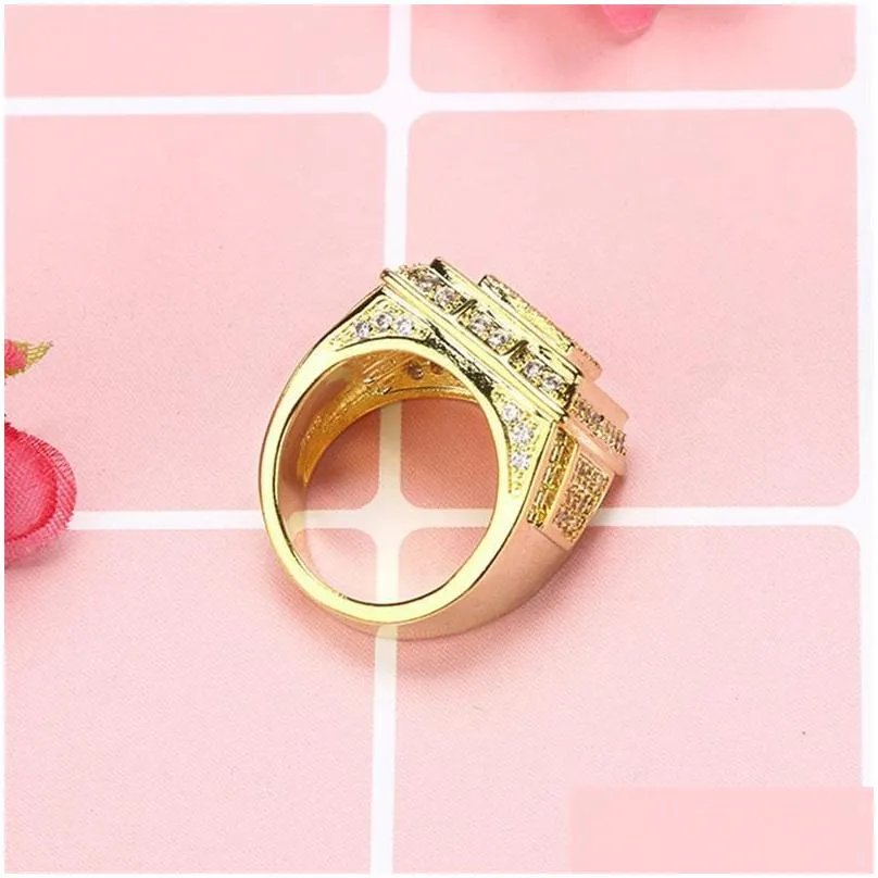 jewelry classical diamonds men ring punk designer rings wedding red full white crystyle rock luxury rings trendy retro male ring 3364