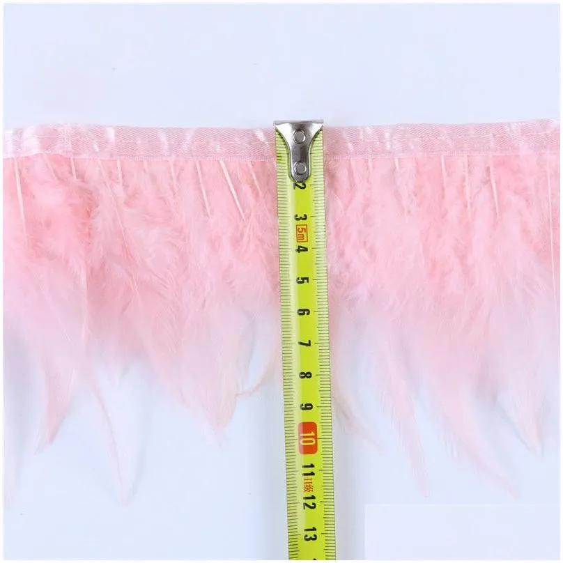 natural white rooster feathers trims fringe clothes wedding decoration sewing crafts sowder rooster feather fringe trim