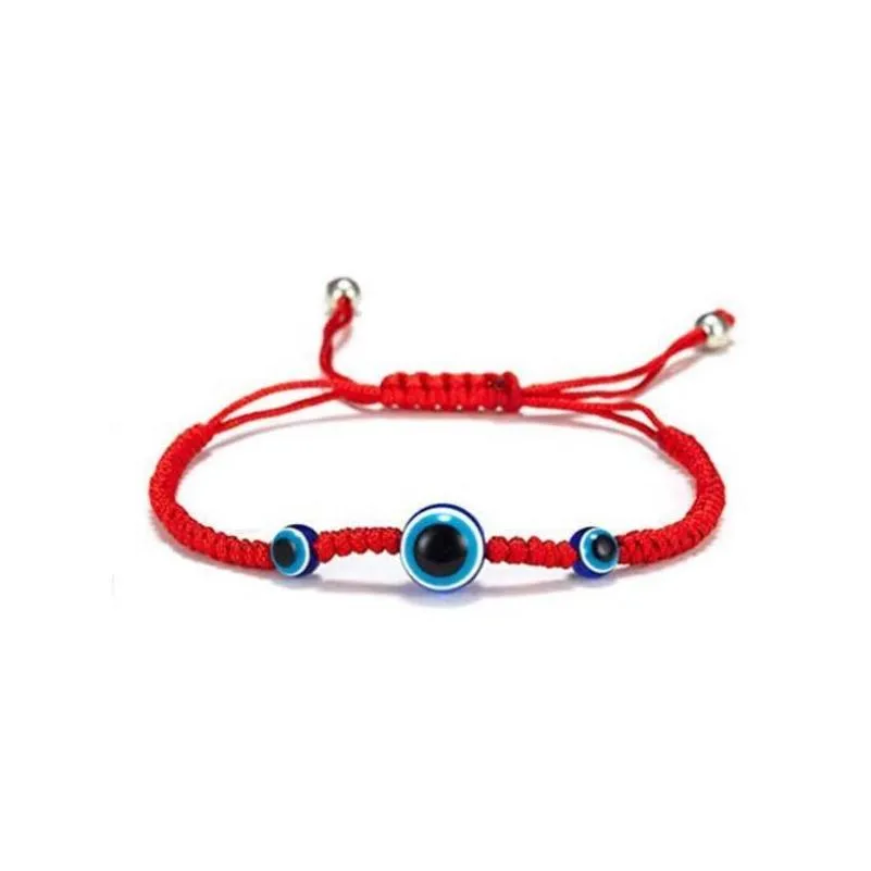 8pcs lot evil eye bracelet 7 knot handmade lucky bracelets adjustable red rope string protection bracelets for women men wholesale