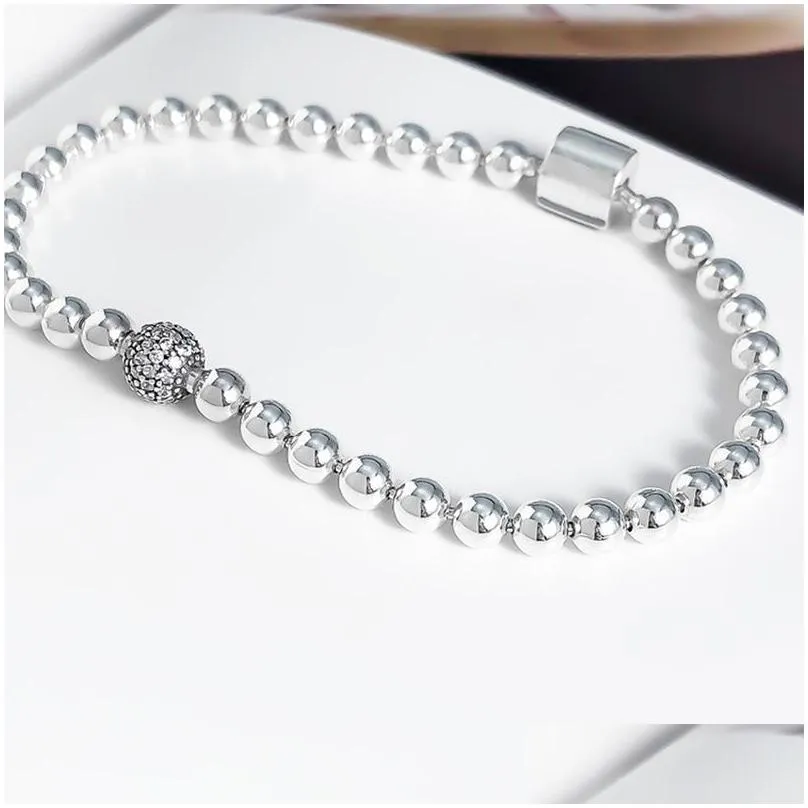 new hot beautiful womens beads pave bracelet summer jewelry for  925 sterling silver hand chain beaded bracelets with original