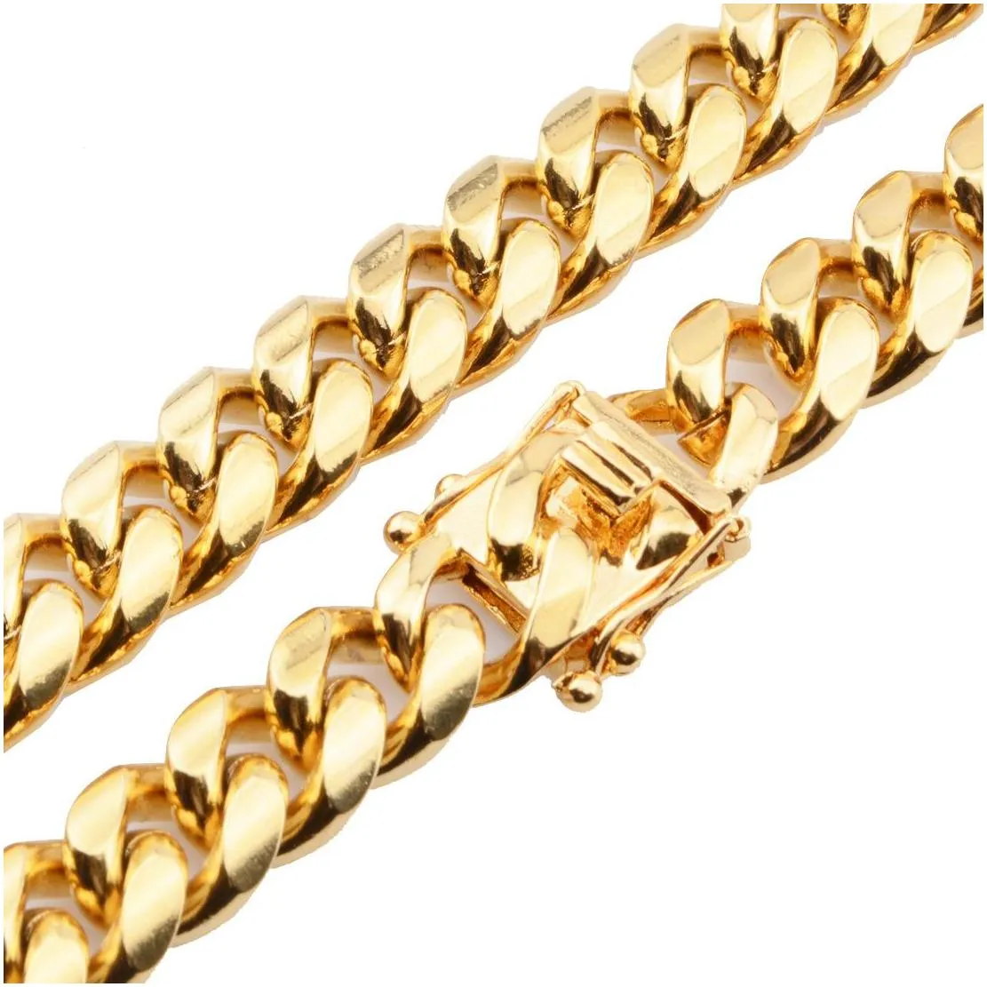 8 10 12 14 16 18mm 1830inches  cuban link gold chain hip hop jewelry thick stainless steel necklace277p6868481