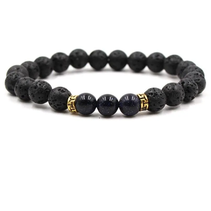 8mm black lava stone beads bracelet diy  oil diffuser bracelet for women men jewelry
