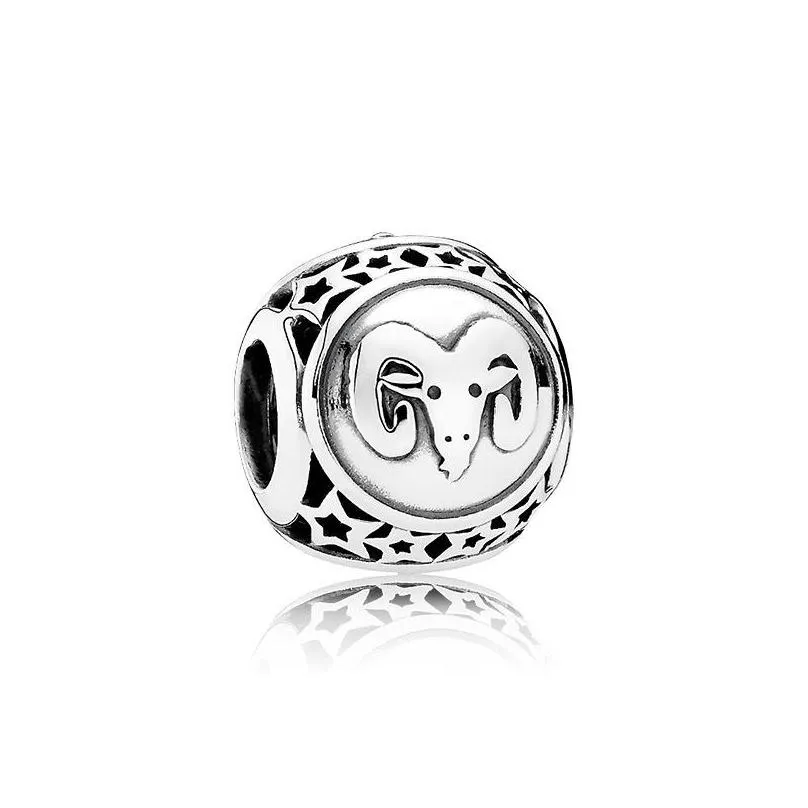 jewelry bracelets zodiac virgo gemini aries taurus charms beads silver charms bead for women diy european necklace 419 h1