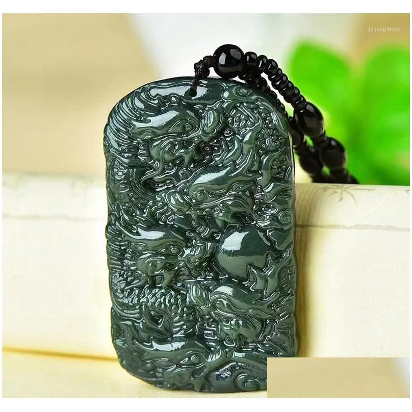 pendant necklaces an jade nine dragon guardian for men and women chinese zodiac necklace