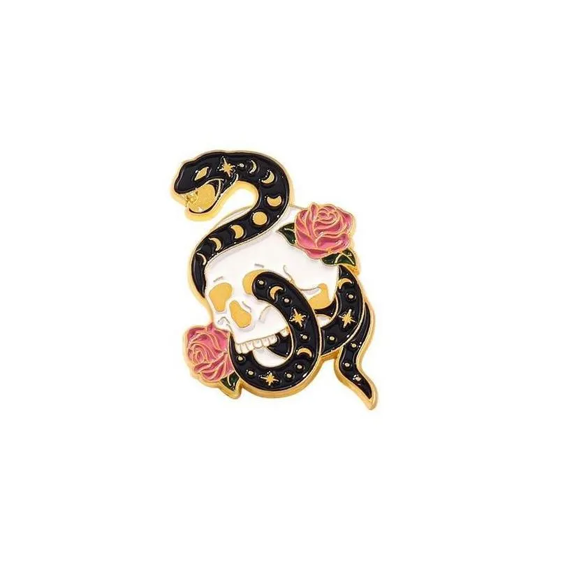 black snake men brooches pin for women fashion dress coat shirt demin metal funny brooch pins badges backpack gift jewelry