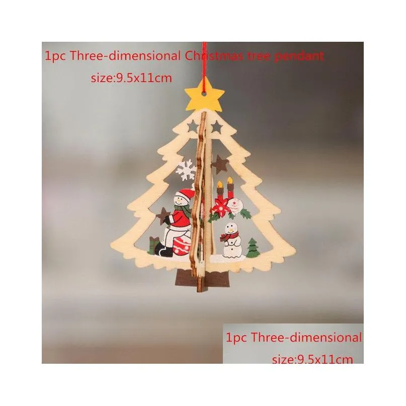 christmas decorations christmas tree small pendant wooden pentagram bell pendants gift