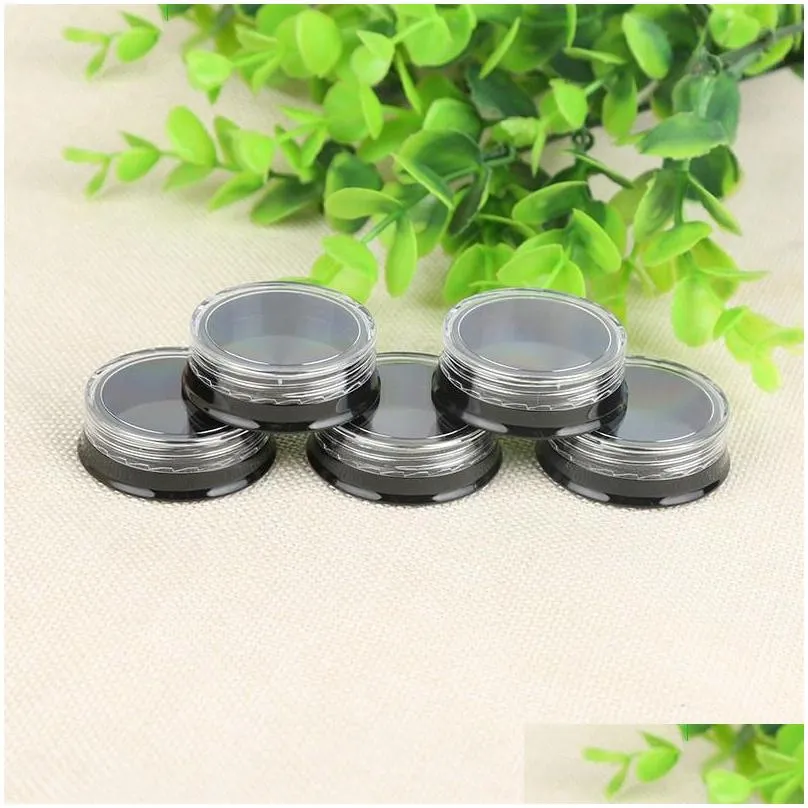 3g 3ml jar cosmetic bottle sample empty container pot clear screw cap lid small bottles cases for eyeshadow lip balm