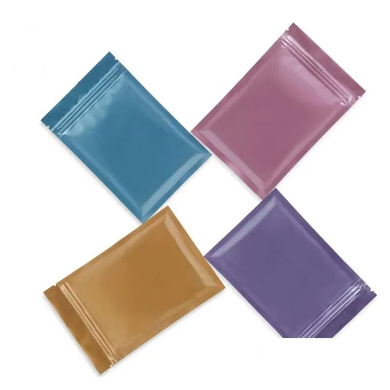 100pcs/lot colorful plastic aluminum foil zipper packaging bags reuseable self sealing bag food storage pouch
