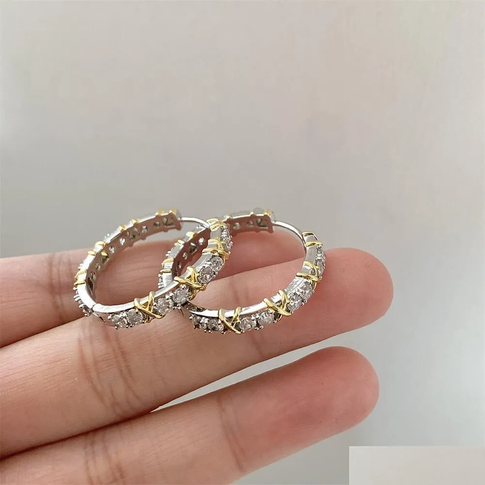 choucong clip earring simple fashion jewelry 18k white gold fill round cut white topaz cz diamond gemstones women wedding earring for lover