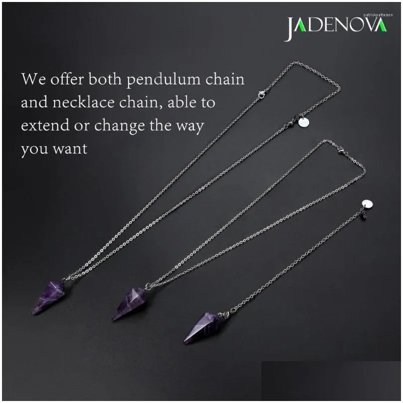 pendant necklaces jadenova natural conical gem necklace energy healing crystal pendulum