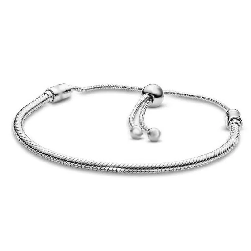  925 sterling silver fashion charm original line snake bone bracelet adjustable men and women  basic bracelet diy jewelry