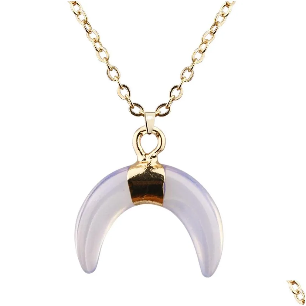 moon opal pendant necklace fashion necklace women jewelry